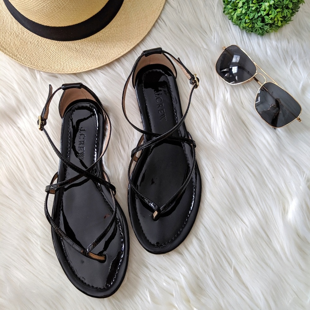 J. Crew Audra Patent Leather Sandals